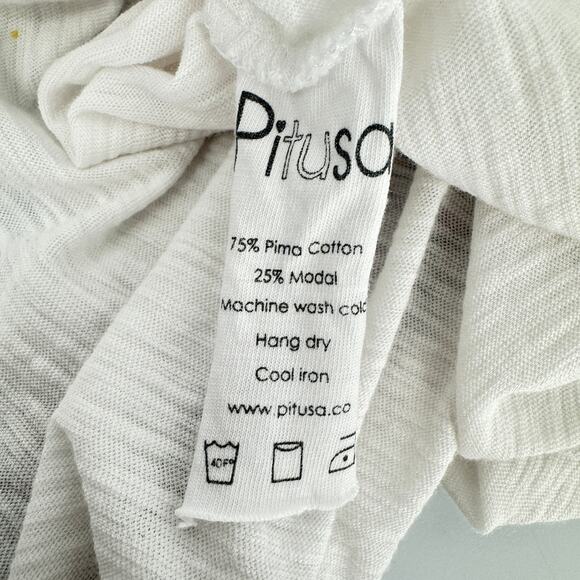 Pitusa Pima Short Sleeves V-Neckline Embroidered Abaya Dress‎ White One Size - Picture 9 of 9